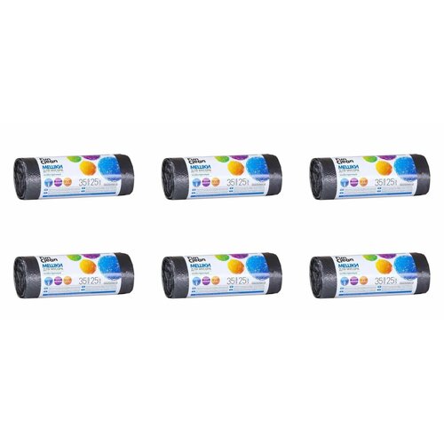 Fun Clean Мешки для мусора 35л*25шт Особо прочные черные, 6 уп