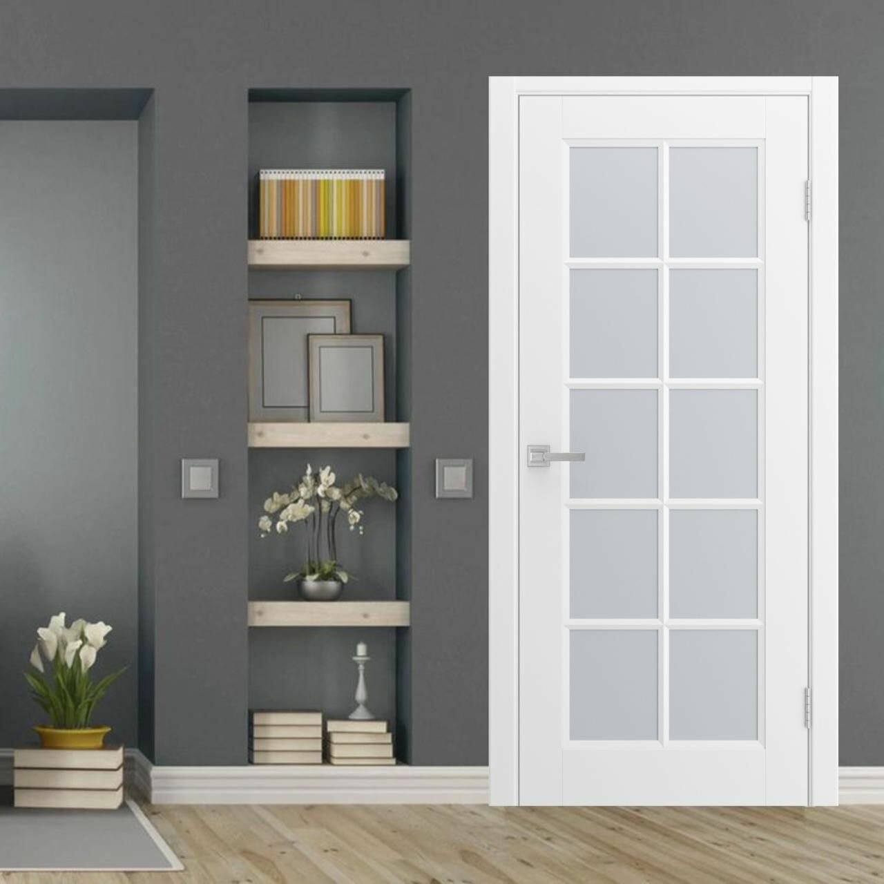 фото Дверь межкомнатная Amore эмаль белая Paputin's Doors 600 х 2000 мм Глухая