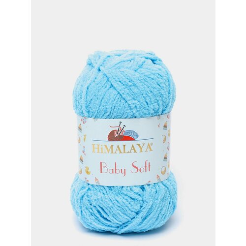 Пряжа плюшевая Himalaya Baby Soft, Цвет: Лазурный