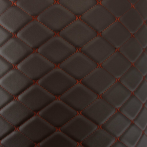 DreamCar Technology Экокожа стеганная для авто чехлов салона мебели Коричневая Бабочка Коричневый 7мм 14м х 4м 4800₽