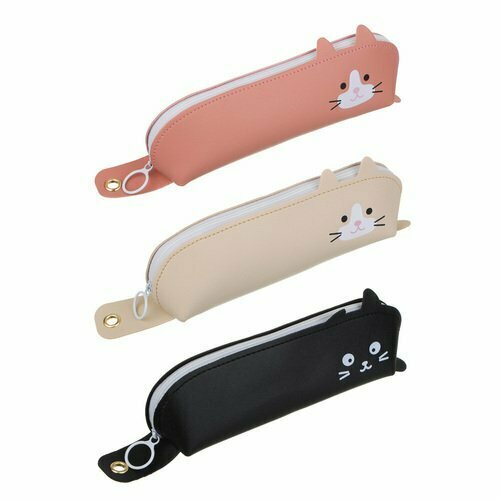 Пенал в форме котика 20х6х5см 1 отделение на молнии искусственная кожа 3 цвета в ассортименте 550₽