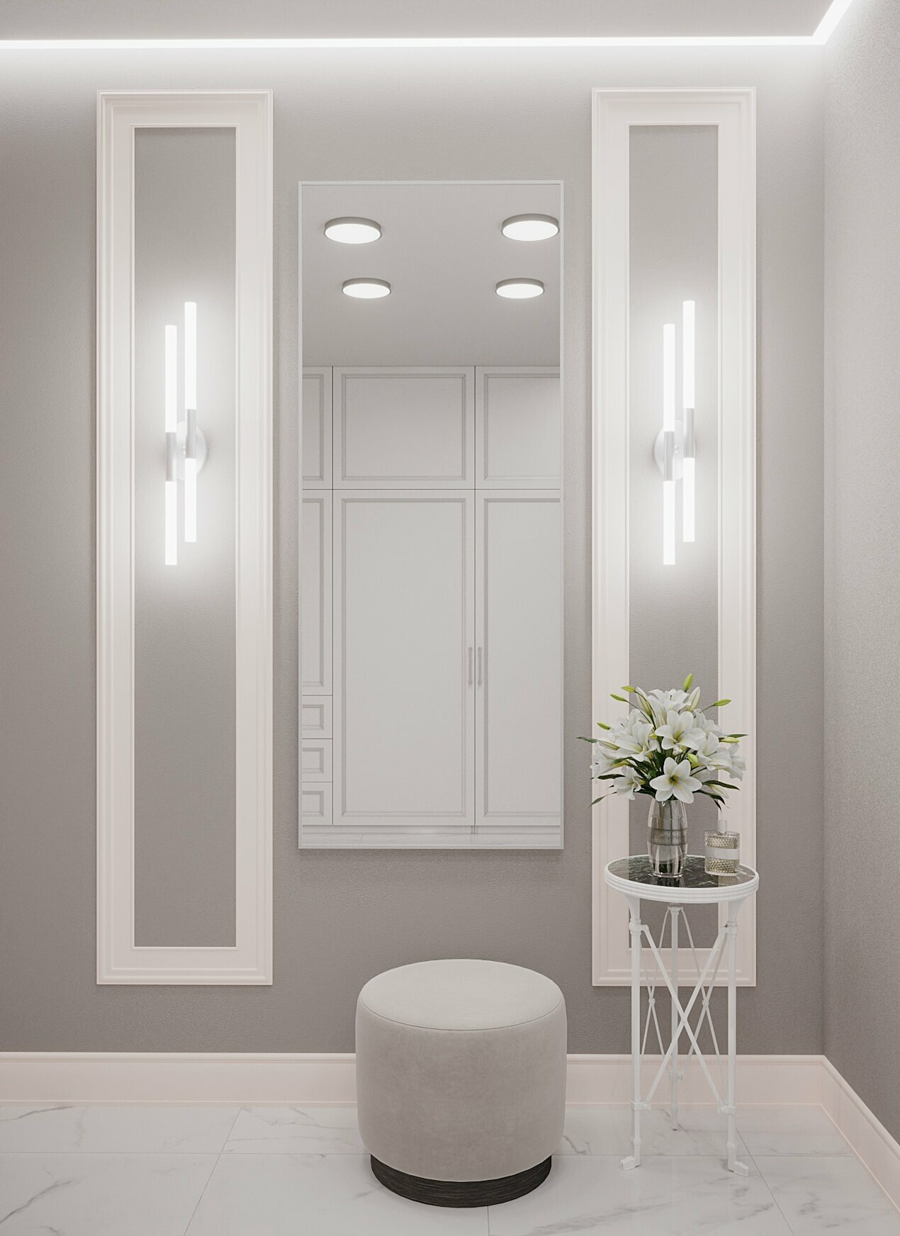 Зеркало настенное в алюминиевой раме Market-house , 170х70 см. Серебро