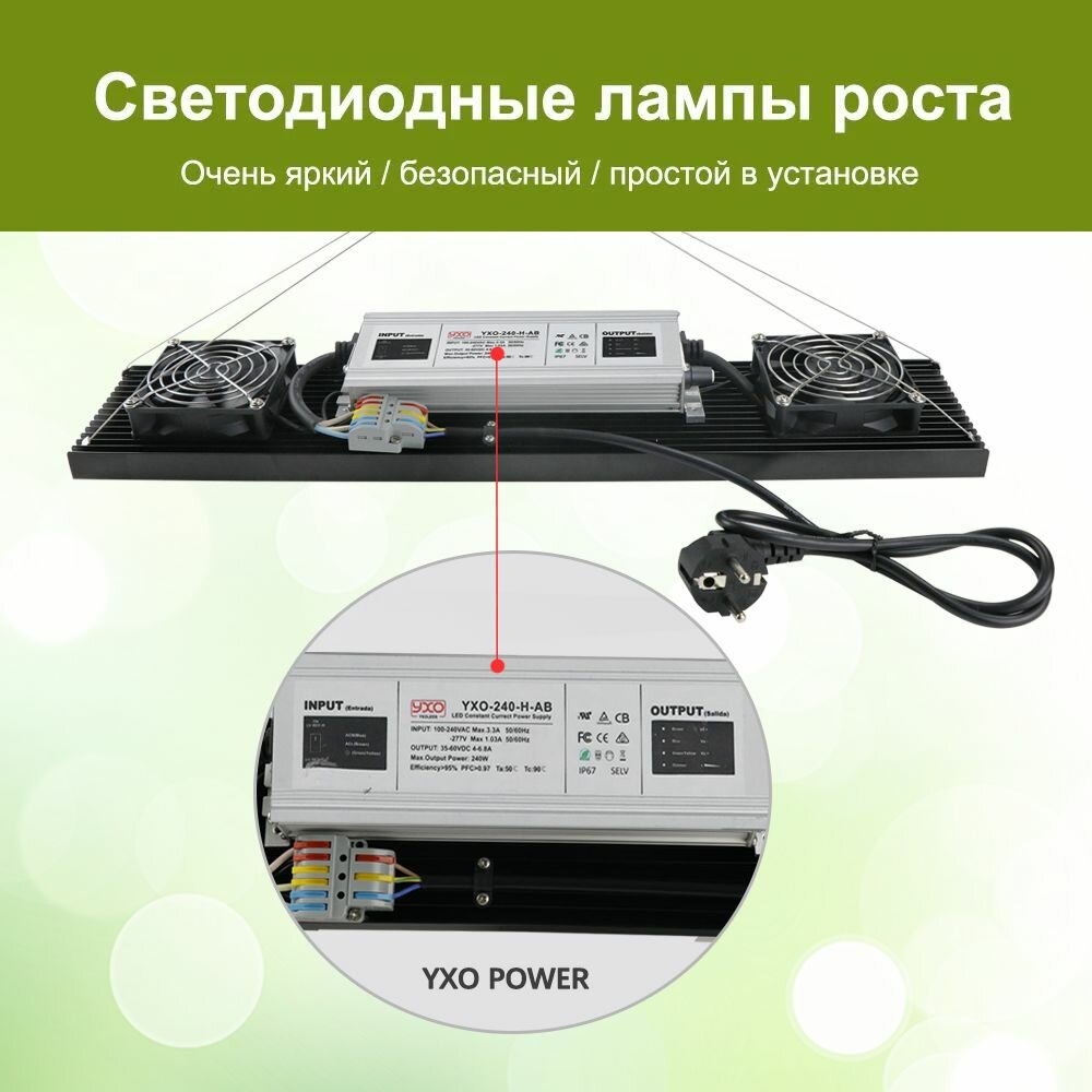 Фитосветильник 240w Diode Quantum LED Grow Light полный спектр солнечной Phyto лампы для роста растений освещение — фото 1