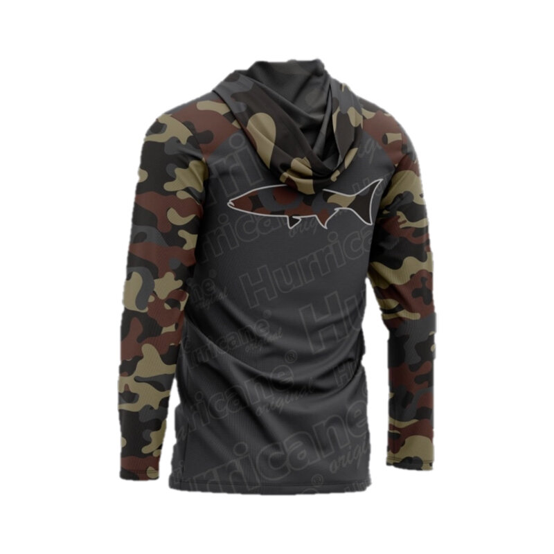 Джерси для рыбалки с капюшоном Uf-Studio Hurricane (XS) Grey Camo — фото 1