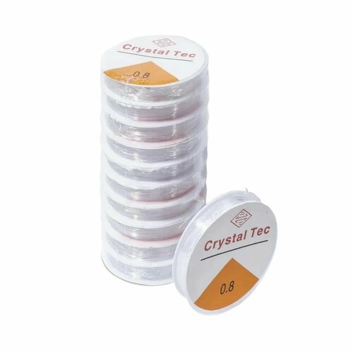 Нить резинка для браслетов и бисера толщ08мм дл около 5м уп10шт 461₽