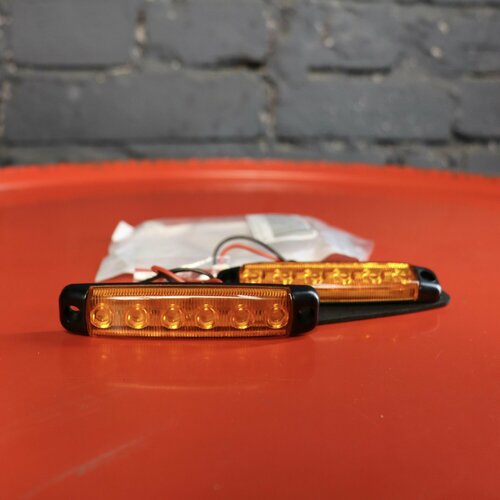 2 шт 12V Ходовые огни водонепроницаемые оранжевые дополнительный указатель поворота габаритный огонь подсветка 6 светодиодов 380₽