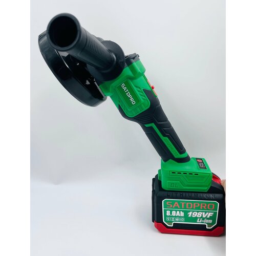 Болгарка бесщеточная аккумуляторная 125 мм угловая шлифовальная машина, 21 В, 2 АКБ Li-ion 8 Ач Satdpro 198Vf УШМ