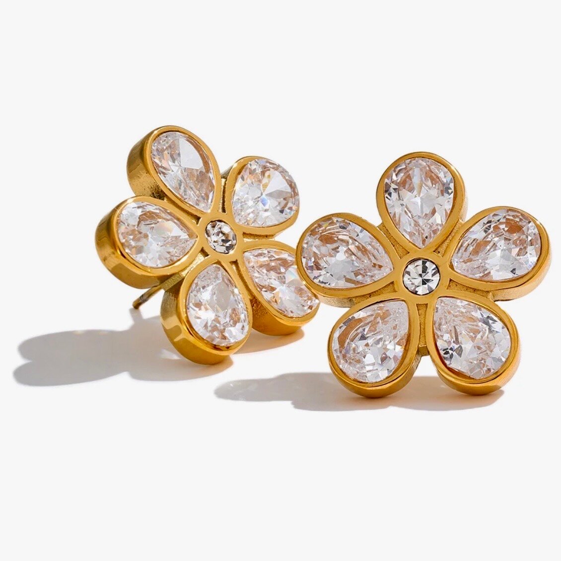 Серьги-трансформеры SORONA, циркон, Swarovski Zirconia, фианит, размер 22 мм, золотистый