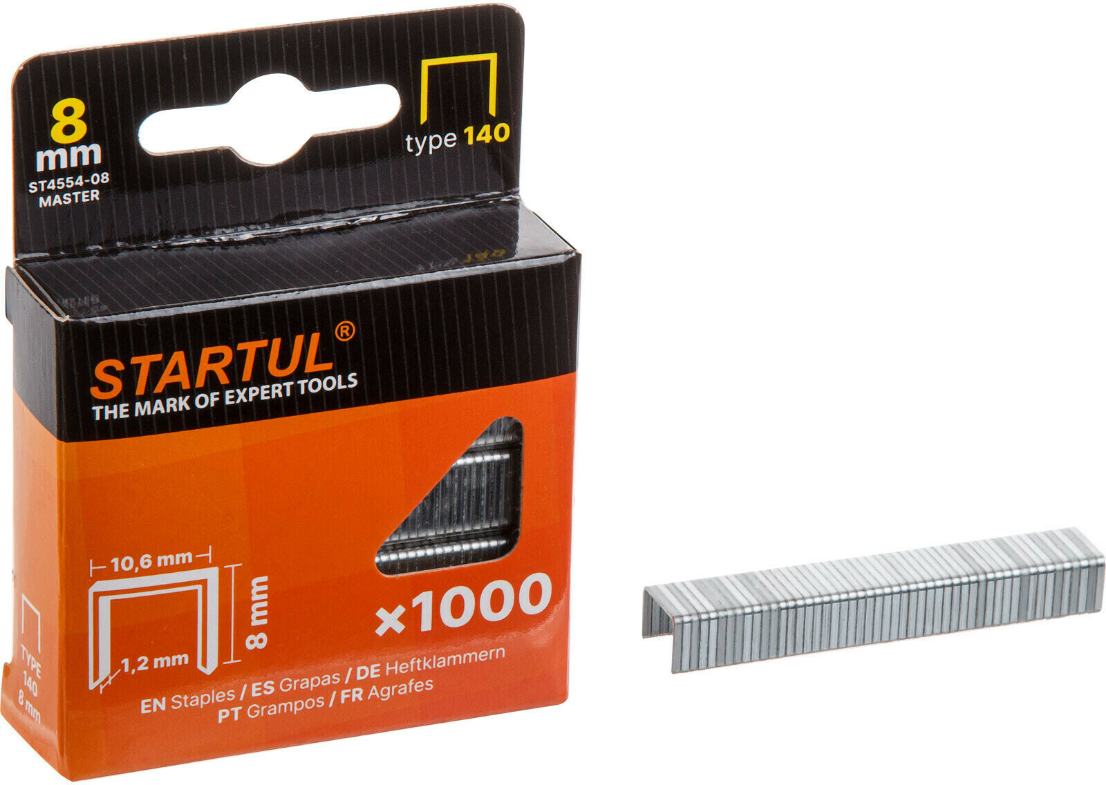 Скобы 8мм тип 140 (1000шт) STARTUL MASTER (ST4554-08)