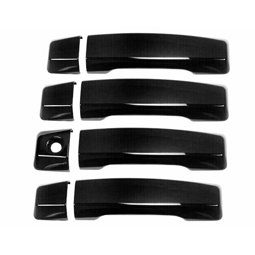 Накладки на дверные ручки для Nissan Titan 2004-2015, 4 шт, черного цвета, без возможности использования смарт-ключа. арт. HL-DHC-1078-BK