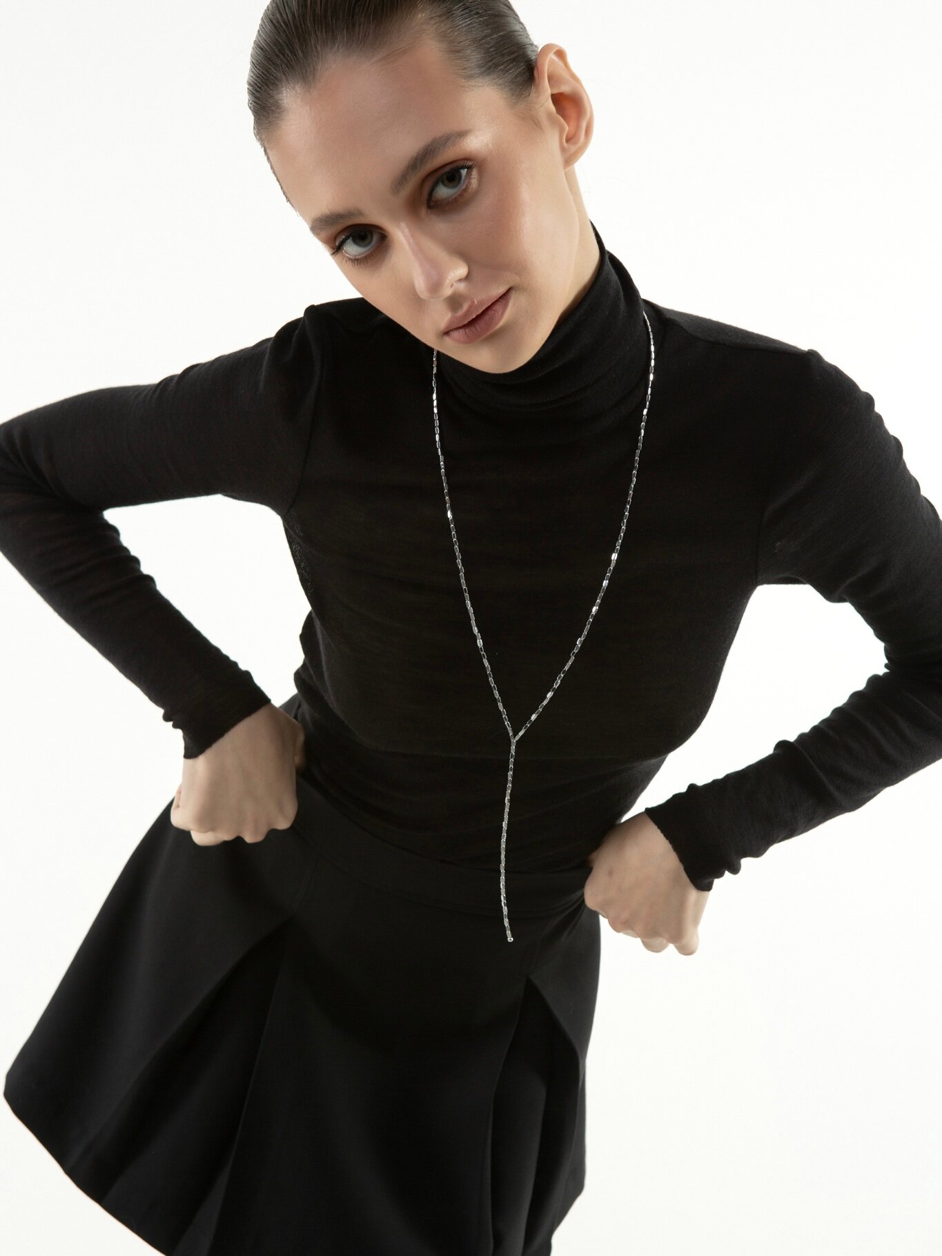 Колье FETISH, длина 80 см, серебристый — фото 1