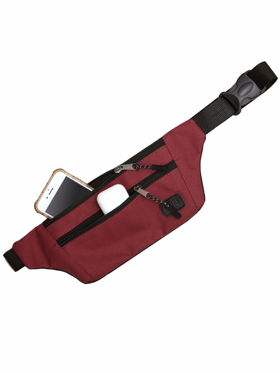 Сумка поясная FORTE, бордовый/черный — фото 1