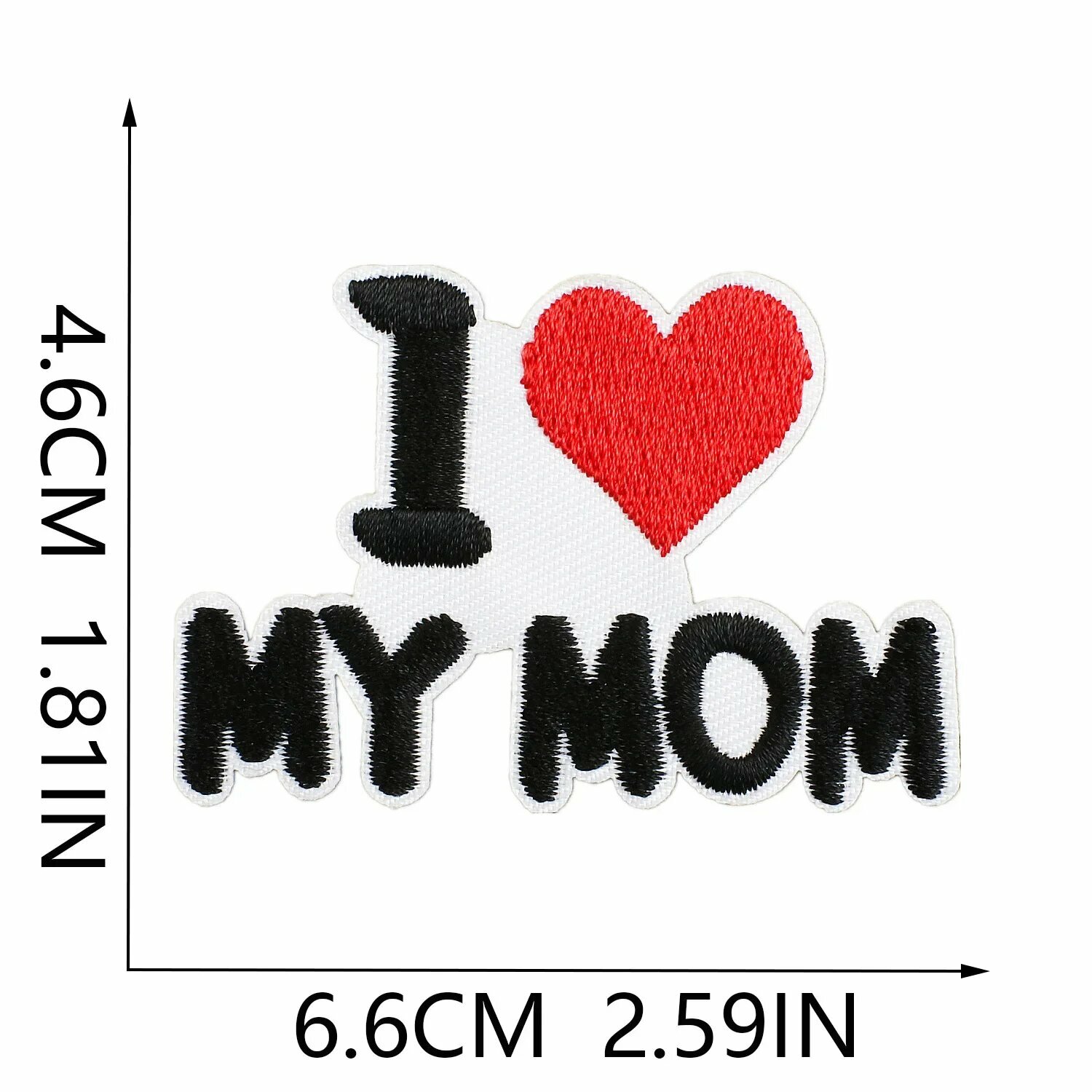 Вышивка "I ❤ My Mom", нашивка, 6.6x4.6 см, цвет 17