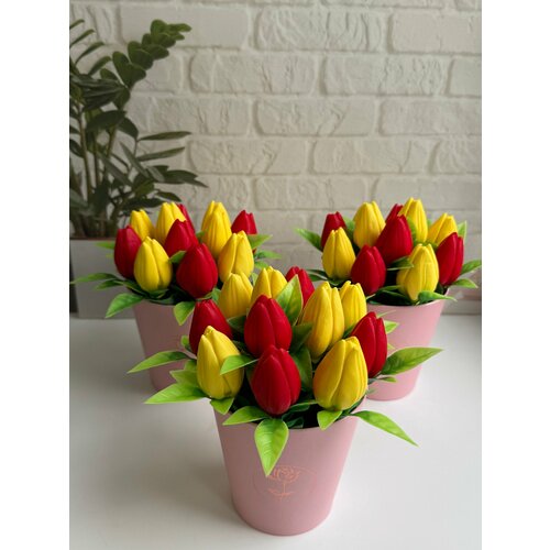 Мыло букет Тюльпанов / Подарок на день рождения / Набор мыла