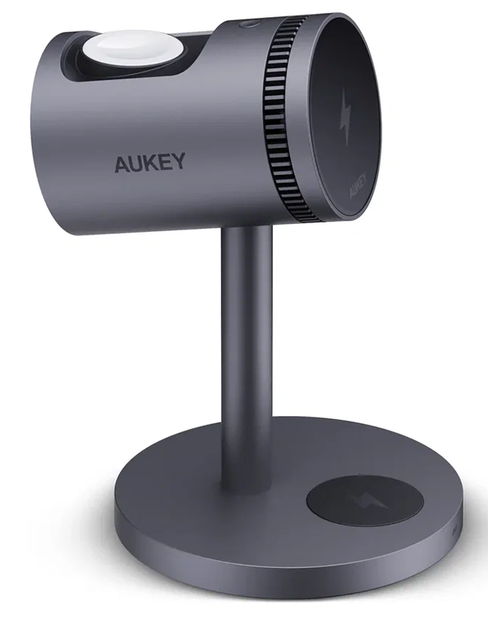 Беспроводное зарядное устройство Aukey, MagFusion Qi2, 3 в 1, с активной системой охлаждения (LC-MC311A)