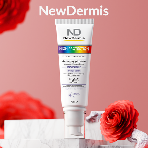 Дневной омолаживающий гель-крем с невидимым финишем SPF 50+ PPD24, NewDermis, 75мл
