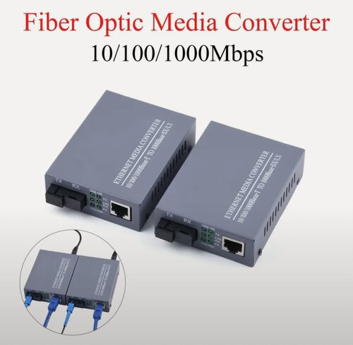 Изображение товара Медиаконвертеры оптоволоконные, гигабитные, пара А+В, 25КМ 10/100/1000 Мбит/c, одно волокно SC, RJ45