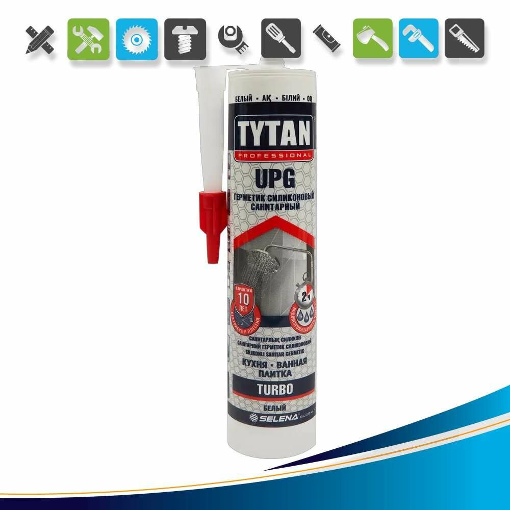 Герметик силиконовый Tytan UPG Turbo санитарный уксусный цвет белый 280 мл