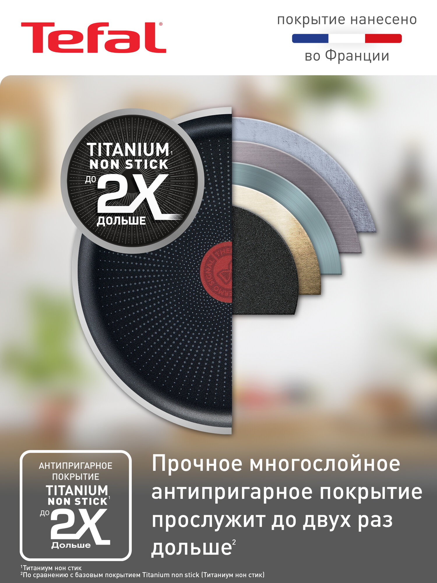 Сковорода блинная Tefal STRENGTH 22см, антипригарное покрытие — фото 1