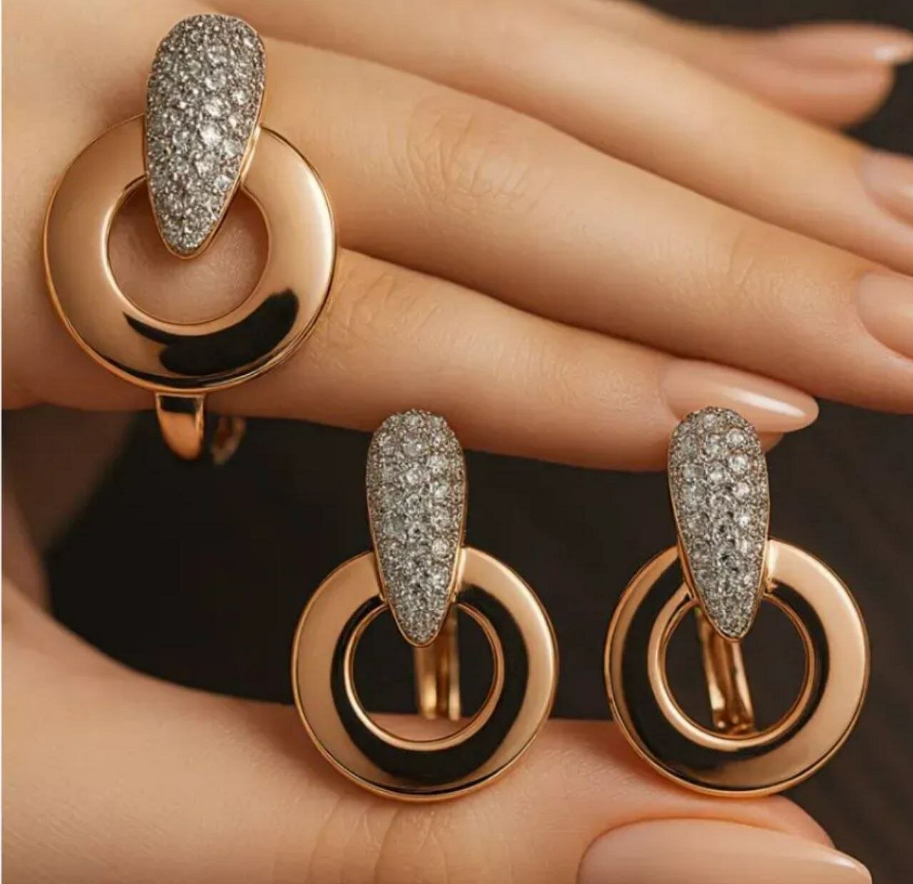 Комплект бижутерии: кольцо, серьги, аметист, размер кольца 20, желтый — фото 1