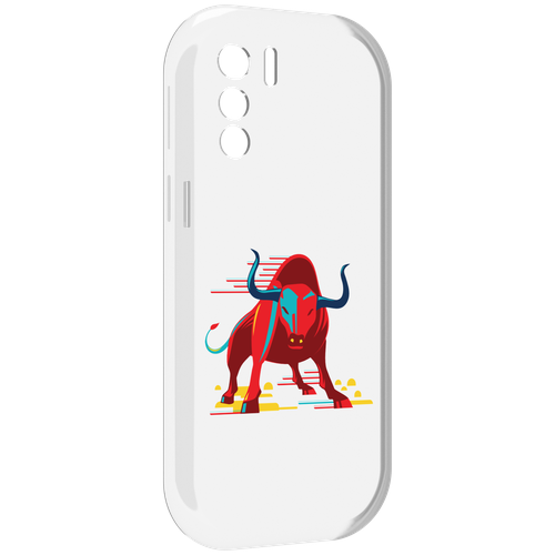 Чехол MyPads Красный-бык для UleFone Note 13P задняя-панель-накладка-бампер