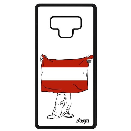 фото Защитный чехол на смартфон // samsung galaxy note 9 // "флаг австрии с руками" страна стиль, utaupia, белый