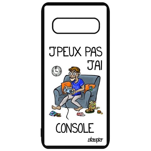 фото Яркий чехол на смартфон // galaxy s10 plus // "не могу - у меня приставка!" картинка принт, utaupia, белый