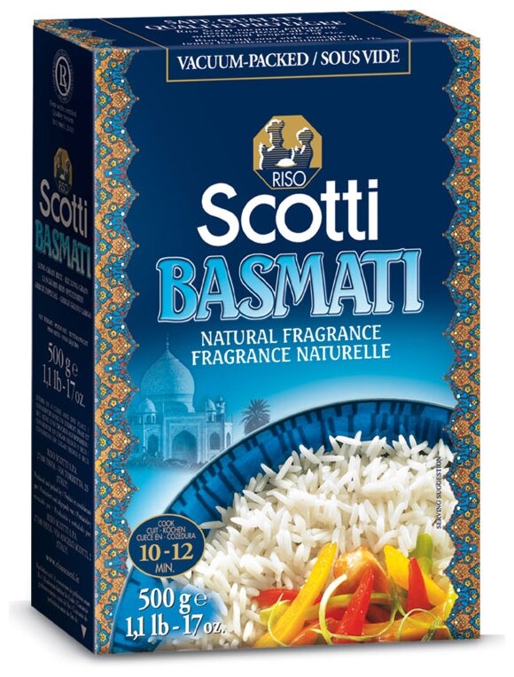 Рис Riso Scotti Basmati шлифованный длиннозерновой, 500 г - фотография № 1