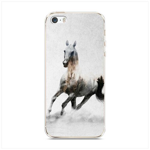 фото Силиконовый чехол "лошадь лес" на apple iphone 5/5s/se / айфон 5s case place