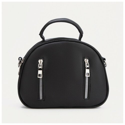 фото Саквояж, отдел на молнии, 2 наружных кармана, длинный ремень, цвет черный noname