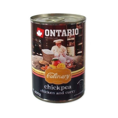 Ontario Консервы для собак Карри с курицей и нутом (ONTARIO konz. Culinary Chickpea, Chicken and Curry 400g) 214-22037 | Culinary Chickpea, Chicken and Curry, 0,4 кг (10 шт)