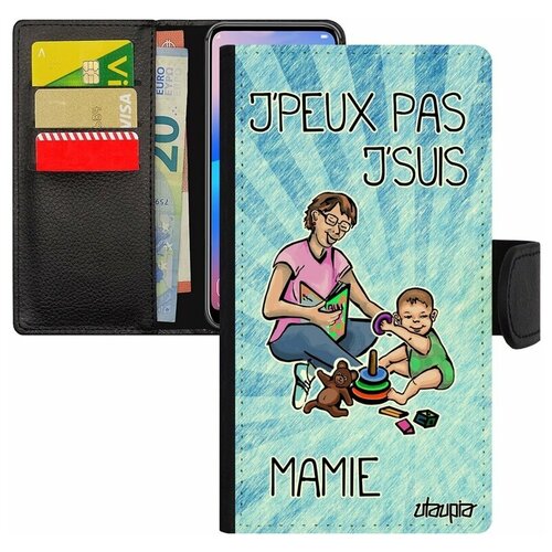 фото Чехол- книжка для мобильного iphone 7, "не могу - стала бабушкой!" карикатура семья utaupia