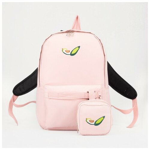 Рюкзак, отдел на молнии, наружный карман, сумочка, цвет розовый (1 шт.)