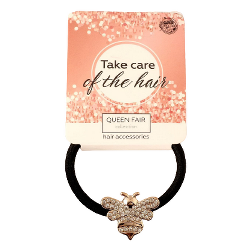 фото Резинка для волос "отражение" 4.5*2.3 см пчела, 12 шт. queen fair