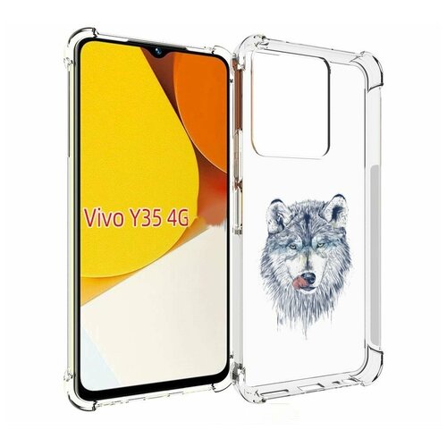 Чехол MyPads голодгый волк для Vivo Y35 4G 2022 / Vivo Y22 задняя-панель-накладка-бампер