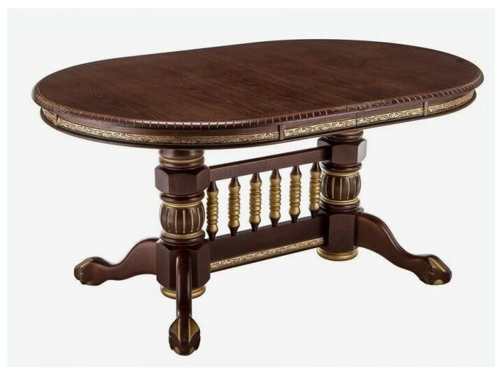 фото Стол "азия-м" (Матовый лак/Темный орех / патина золото)