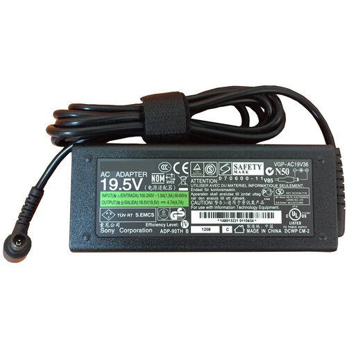 фото Блок питания для ноутбука sony vaio vgn-fj290p1/rk1 19.5v 4.7a 6.5 * 4.4 oem