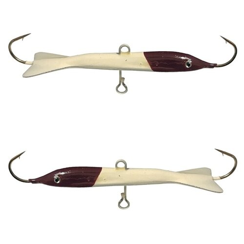 Балансир с монолитным хвостом вес 15 гр длина 60 мм крючок 4 набор из двух штук молочно-вишневый 6306 555₽