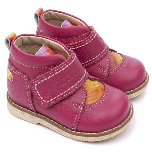Ботинки детские 24015 фуксия малиновая/радуга 2021, р25 Tapiboo розового цвета