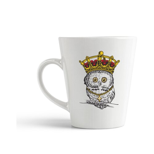 фото Кружка-латте coolpodarok сова в короне и с крестиком