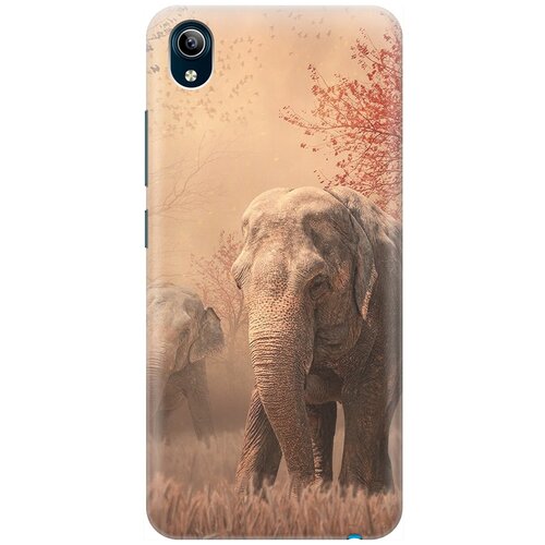фото Силиконовый чехол на vivo y91c / виво у91с с принтом "закатный песочный слон" gosso