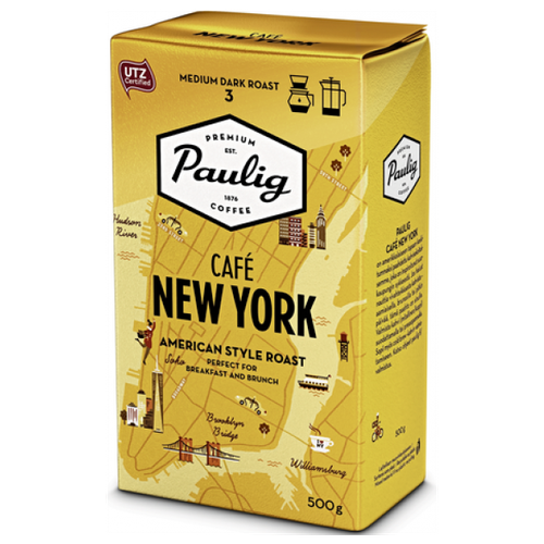 Кофе молотый Paulig Café New York, 500 г, вакуумная упаковка
