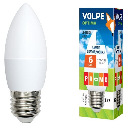 фото Uniel -лампа led e27 6вт c37-6w/dw/e27/fr/o volpe