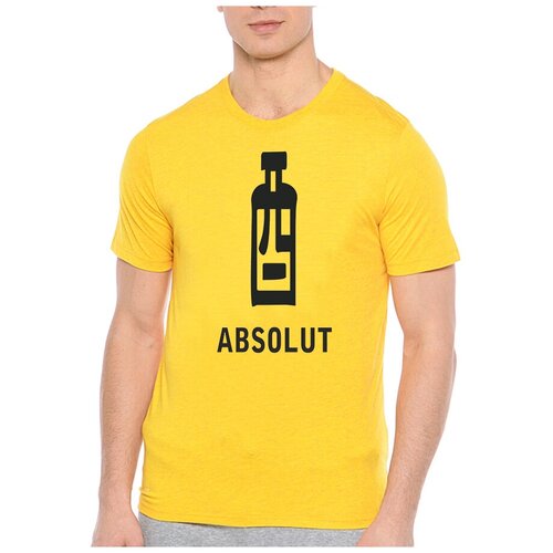 фото Футболка absolut. цвет: желтый. размер: m drabs