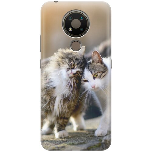 фото Силиконовый чехол на nokia 3.4 / нокиа 3.4 с принтом "ласкающиеся кошечки gosso
