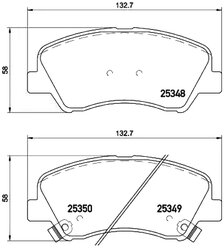 Дисковые тормозные колодки передние NISSHINBO NP6041 для Hyundai Solaris, Kia Picanto, Kia Rio (4 шт.)