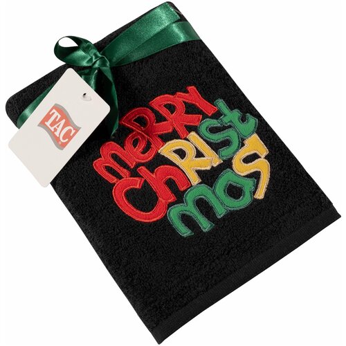 фото Подарочное полотенце tac/махровое/new year/50*90/420 г/м2, merry cristmas зеленое/антрацит