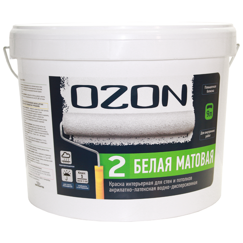 Краска акриловая OZON OZON-2 матовая бесцветный 9 л 12 кг