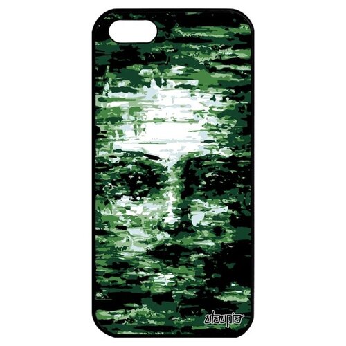 фото Ударопрочный чехол на телефон // apple iphone 5 5s se (2016) // "женское лицо" искусственный фантастичный, utaupia, зеленый