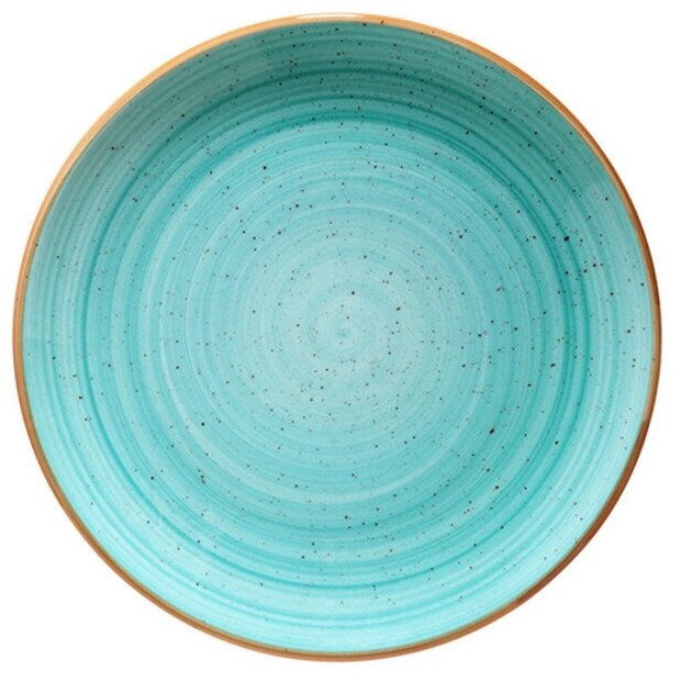 Набор тарелок 4 штуки, серия Aqua Aura, диаметр 23 см, фарфор, бирюза, Bonna